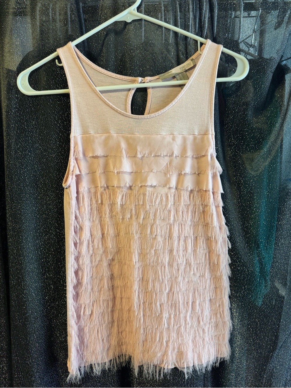 Forever 21 Blush Pink Fringe Layered Tank Top